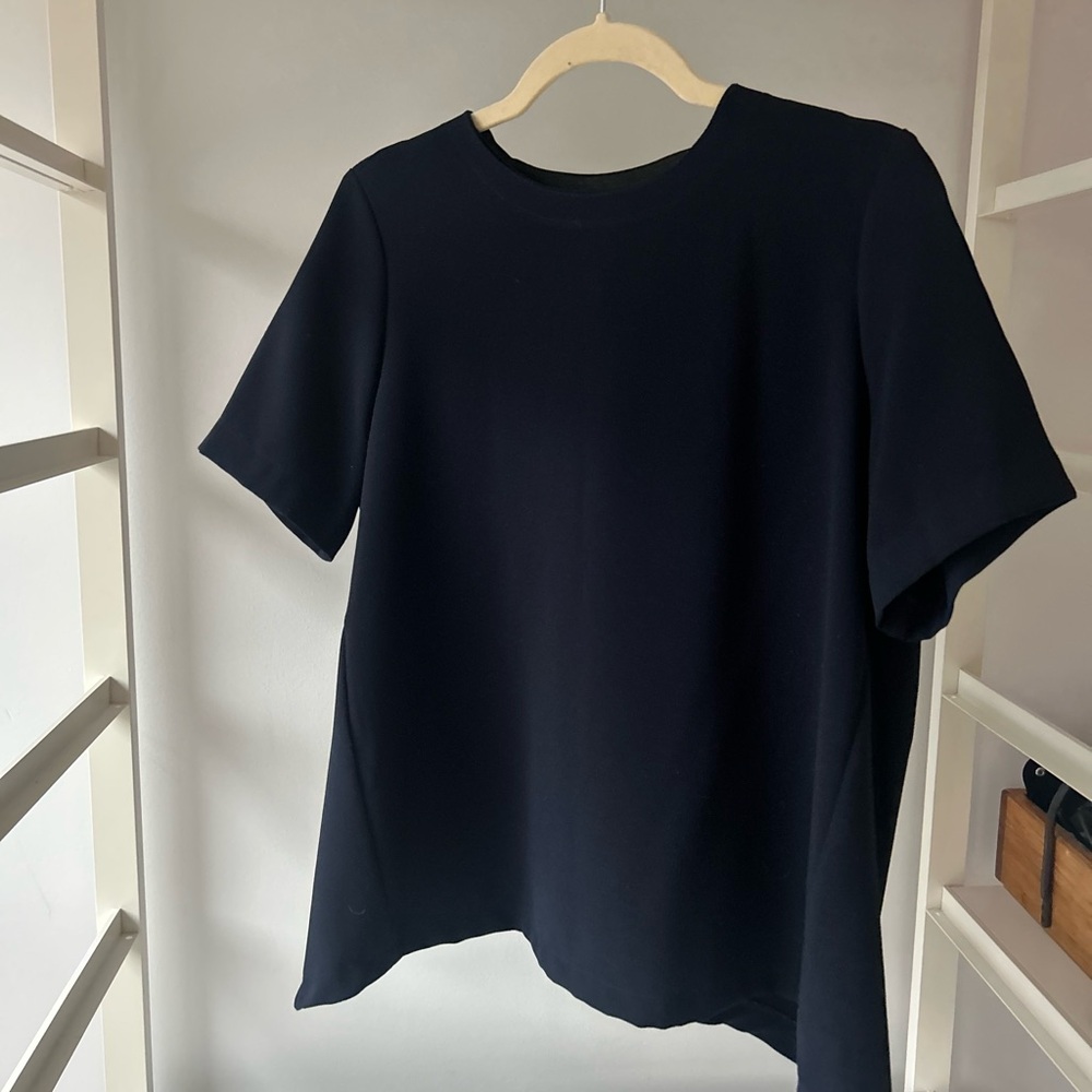 Classic navy Short Sleeve Top blouse xs oversized